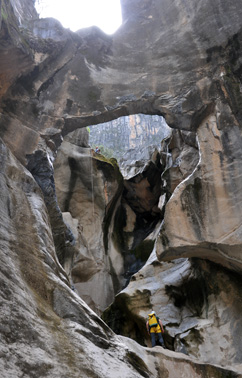 First rappel and natural arch