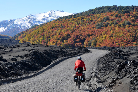 Cèsar riding in Conguillio N. P.