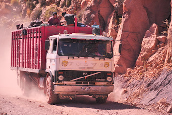 Truck coming down! Cover your mouth!!!