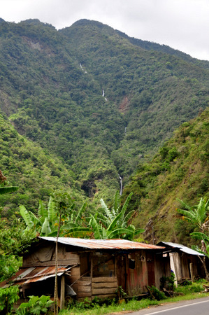 Waterfalls half way up