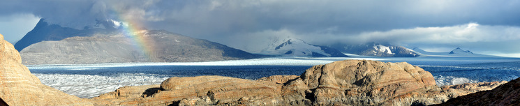 Upsala glacier and rainbow